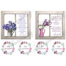 Virágok ablakban NAGYBAN anyák napi idézettel+körök