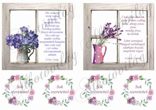 Virágok ablakban NAGYBAN anyák napi idézettel+körök