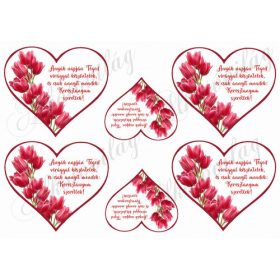   Szívek tulipánokkal + idézettel anyáknapjára- KERESZTANYUM szeretlek