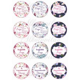 Virágos, rózsás körök anyák napi feliratokkal