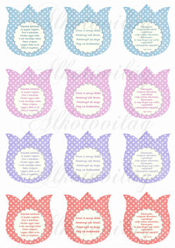 Pöttyös tulipánok anyák napi idézetekkel