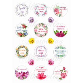 Anyák napi körök feliratokkal fehér háttérrel