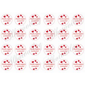 Anyák napjára szeretettel - 4 cm-es körök szívekkel