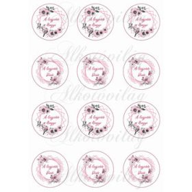   A legjobb Nagyi, a legjobb Dédi feliratú koszorúk kismadárral mályvás színekben KICSIBEN