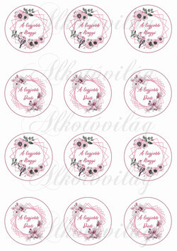 A legjobb Nagyi, a legjobb Dédi feliratú koszorúk kismadárral mályvás színekben KICSIBEN