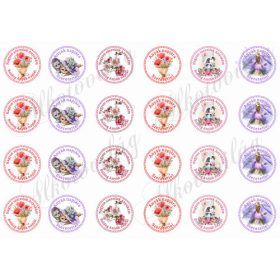 Anyák napi kicsi körök - 4 cm - feliratokkal, képekkel