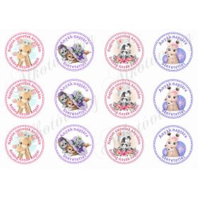   Anyák napi körök - 6 cm - feliratokkal, cuki állatkákkal 2