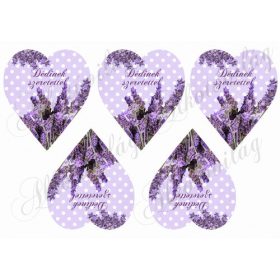 DÉDINEK SZERETETTEL feliratú levendulás szívek