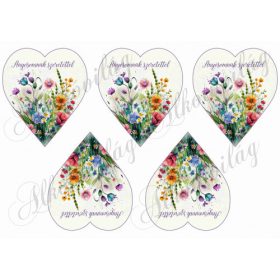   Szívek kézzel festett mezei virágokkal - ANYÓSOMNAK SZERETETTEL felirattal