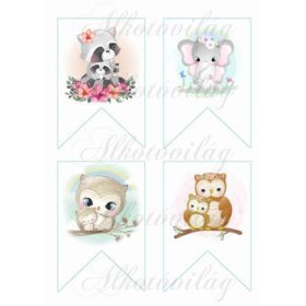 Bannerek cuki állatkákkal - 8,5 x 12,5 cm