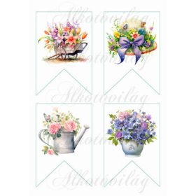 Csodálatos virágkompozíciók bannereken - 8,5 x 12,5 cm