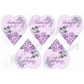 Lila rózsás szívek SZLOVÁK ANYÁK NAPI felirattal