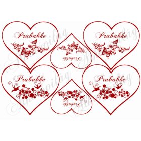   Piros szívek pillangós mintákkal - SZLOVÁK nyelvű anyák napi felirattal - PRABABKE