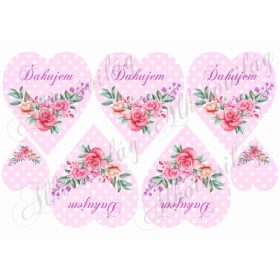 Rózsás szívek pöttyös alapon SZLOVÁK felirattal