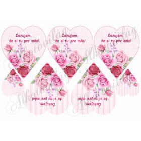 Rózsás szívek SZLOVÁK felirattal anyák napjára