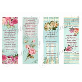   Vintage könyvjelzők rózsákkal - ANYÁK NAPI IDÉZETEKKEL - 17 X 5,5 cm