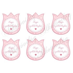   9 cm magas pasztell rózsaszínes tulipánok - NAGYON SZERETLEK ANYUKÁM - felirattal