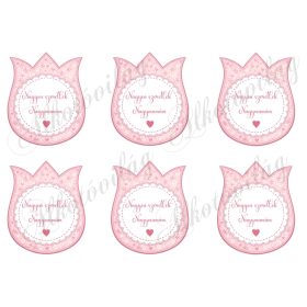   9 cm magas pasztell rózsaszínes tulipánok - NAGYON SZERETLEK NAGYMAMÁM - felirattal