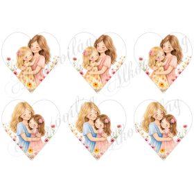   9 cm magas szívek anyukával és kislányával - ANYÁK NAPJÁRA