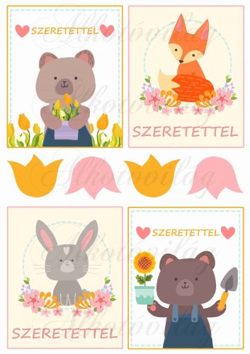 Tavaszi állatos kártyák - SZERETETTEL