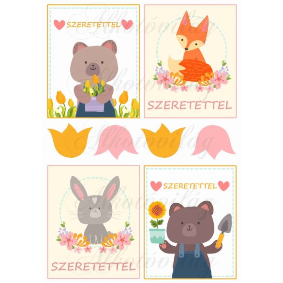 Tavaszi állatos kártyák - SZERETETTEL