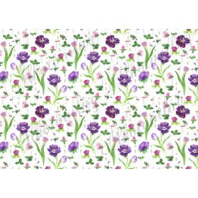Lilás tulipánok fehér alapon FEKVŐBEN