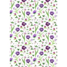Lilás tulipánok fehér alapon