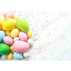   Húsvéti fotóháttér színes és pöttyös tojások termékfotózáshoz