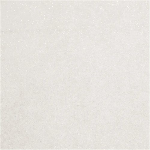 Csillámos filc anyag - 20x30 cm - TÖRTFEHÉR
