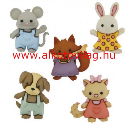 Dress it up gomb - EGÉR, RÓKA, KUTYA, CICA, NYUSZI