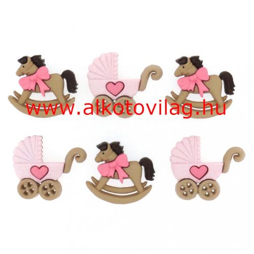 Dress it up gomb - LÁNYOS BABAVÁRÓ CSOMAG / HINTALÓ, BABAKOCSI