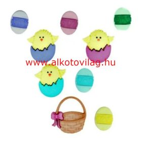   Dress it up gomb - HÚSVÉT KISCSIBÉVEL, KOSÁRRAL, TOJÁSOKKAL