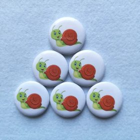 Egyedi ragasztható gomb, kitűző- OVIS JELEK- CSIGA