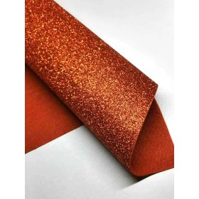 Glitteres filc anyag - 20 x 30 cm -BRONZ