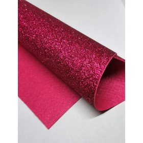 Glitteres filc anyag - 20 x 30 cm - CSERESZNYE