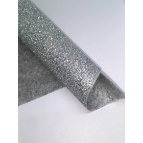Glitteres filc anyag - 20 x 30 cm - EZÜST
