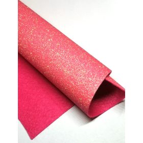 Glitteres filc anyag - 20 x 30 cm -KORALL