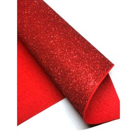 Glitteres filc anyag - 20 x 30 cm - PIROS