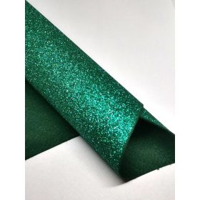 Glitteres filc anyag - 20 x 30 cm - SMARAGDZÖLD