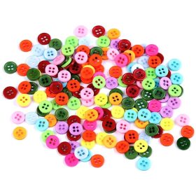   Műanyag mini gomb - vegyes ÉLÉNK színekben,  8,5 mm - CSOMAG ÁR (Kb. 200 db)