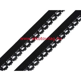 Csipkés gumi FEKETE - 15 mm