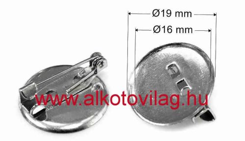 Fém kitűző alap - 19 mm- CSOMAG ÁR (5 db)