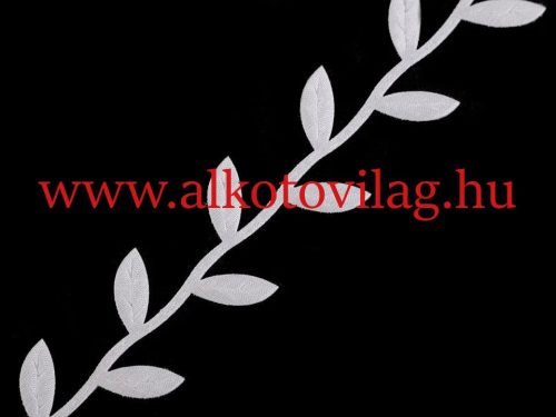 Szatén leveles szalag - FEHÉR