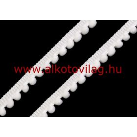 Szalag pomponokkal - FEHÉR