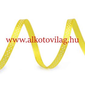 Pöttyös szaténszalag - 6 mm széles- CITROMSÁRGA