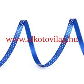 Pöttyös szaténszalag - 6 mm széles- KIRÁLYKÉK