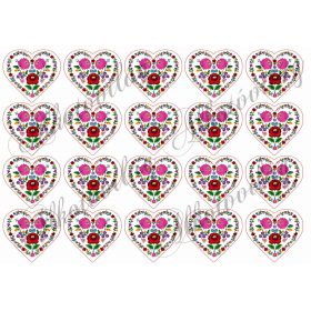 Kalocsai szívek 5 x 5,5 cm - VASALHATÓ FÓLIA