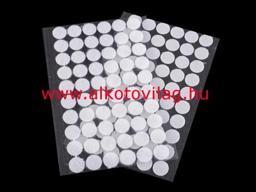 Tépőzár körök - FEHÉR - 15 mm - 60 pár