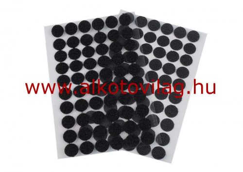 Tépőzár körök - FEKETE - 15 mm - 60 pár